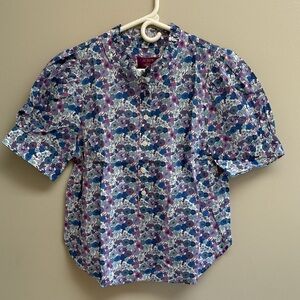 J. Crew Women’s Purple and Blue Floral Shirt